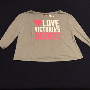 NWT Victoria’s Secret gray 3/4 sleeve pajama top Size L